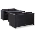 thumbnail image 1 of vidaXL 3 Piece Garden Lounge Set with Cushions Poly Rattan Black, 1 of 5