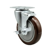 Service Caster Brand Replacement for McMaster Carr Caster 2370T46  Swivel Top Plate Caster with 5 Inch Maroon Polyurethane Wheel and Top Lock Brake  350 lbs. Capacity Per Caster