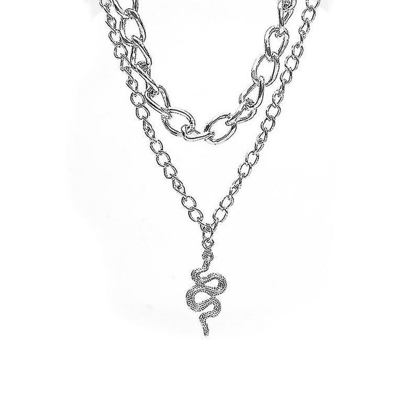 CARBONLIKE Retro Multicapa Serpiente Colgante Cadena Moda Día de San Valentín Accesorios