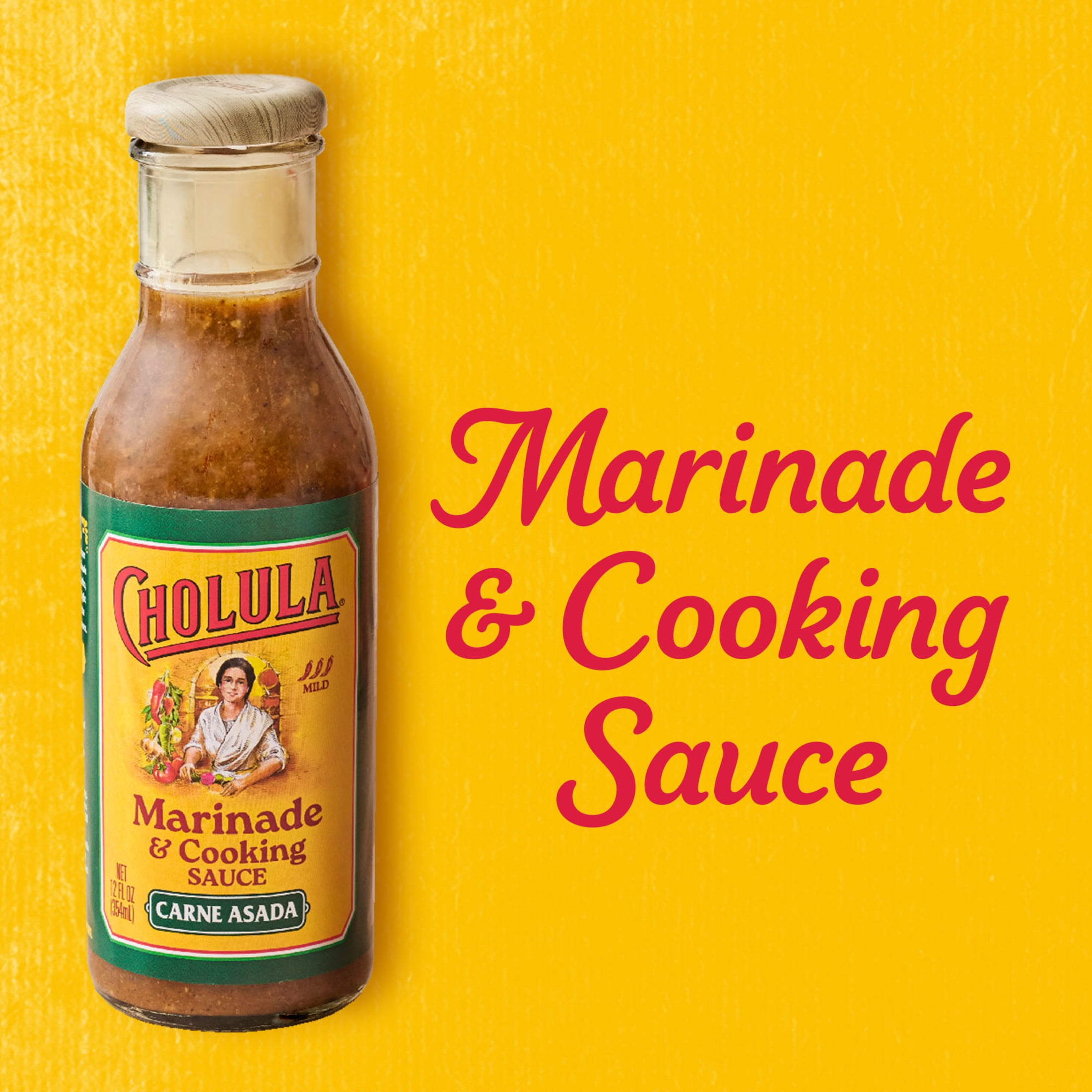 (6 pack) Cholula Carne Asada Marinade & Cooking Sauce, 12.0 fl oz Bottle