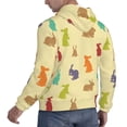 thumbnail image 6 of Pofeuu Colorful Rabbit Print Mens Casual Hooded Collar Drawstring Hoodies Pullover Sweatshirts Casual Long Sleeve Shirts-Large, 6 of 7