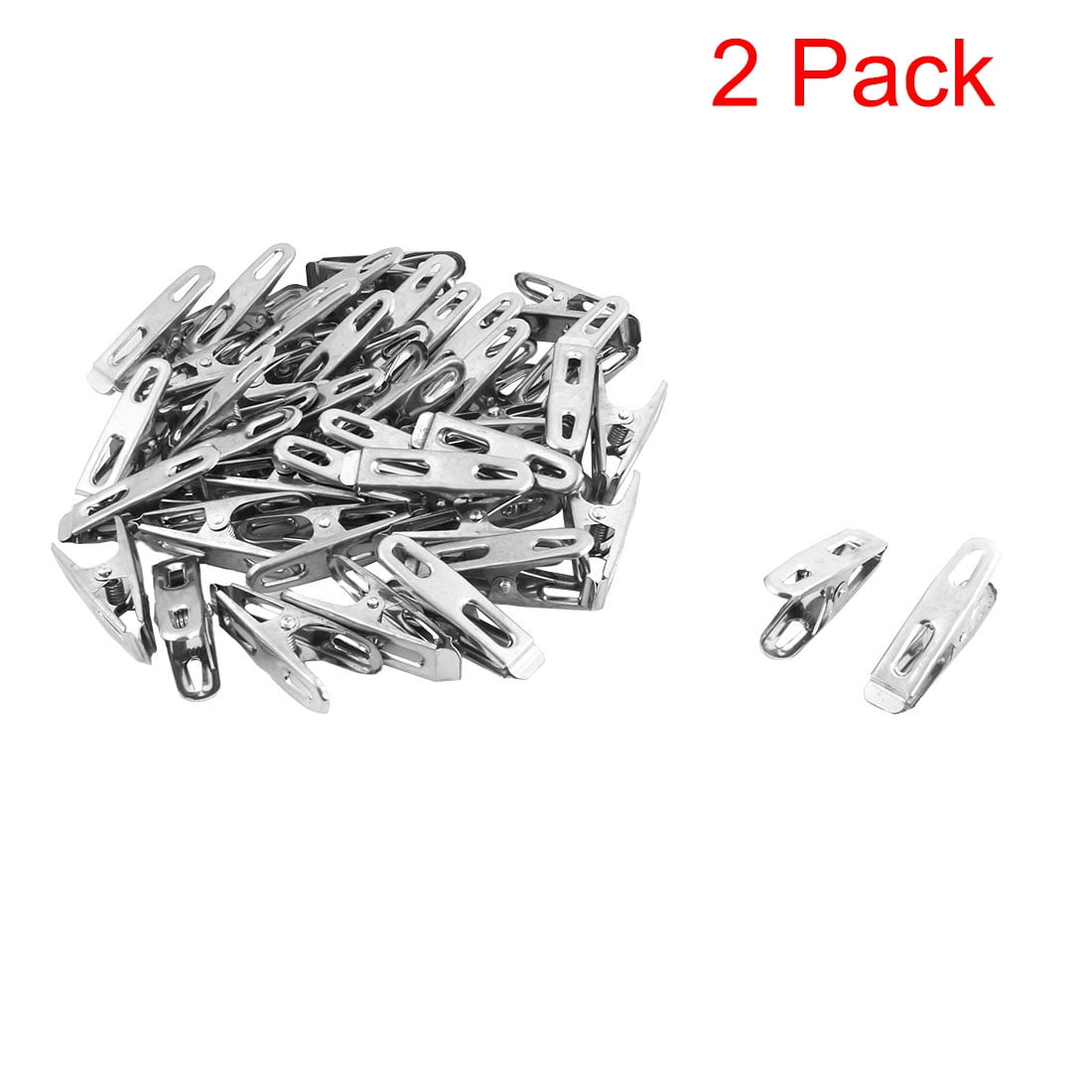 NEW Pack of 40 Stainless Steel Spring Loaded Metal Laundry Clothes Clip Pegs 