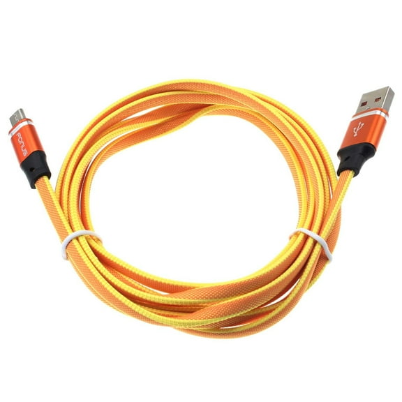 Orange 6ft USB Cable for TCL A30 (A3) - MicroUSB Charger Cord Power Wire Long Compatible With TCL A30 (A3)