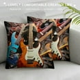 thumbnail image 3 of Nawypu  Music Throw Pillow Cover Instruments Kinds of Guitar Musical Theme Decorative Pillow Case Home Decor Square Pillowcase, 3 of 5