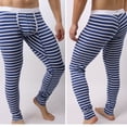 thumbnail image 2 of Qarigey Pantalones térmicos para hombre, Color rayado, cálido, grueso, fino, pijama, pantalones ajustados de algodón, cómodos, ropa de casa para Camisetas Verde Qarigey AP013562-03, 2 of 6