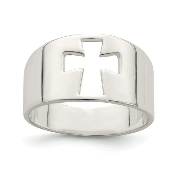 Sterling Silver Cross Cutout Ring - Size 7