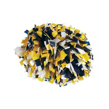 Pizzazz Navy Blue Gold White 3 Color Plastic Cheer Single Pom Pom