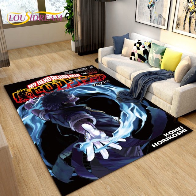 Anime japonés My Hero Academia, alfombra de gran área, alfombra decorativa para sofá de sala de estar dormitorio, alfombrilla antideslizante para niños