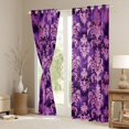 thumbnail image 3 of Feelyou Purple Boho Damask Blackout Curtains Set of 2 (52x84 Each), Retro Window Curtains, 3 of 6