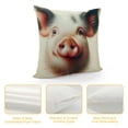 thumbnail image 4 of Pig Animal Throw Pillow Covers Linen Vintage Watercolor Animal Decorative Pillowcase Cushion Cover Decor Indoor Outdoor Sofa Bedroom, 4 of 5