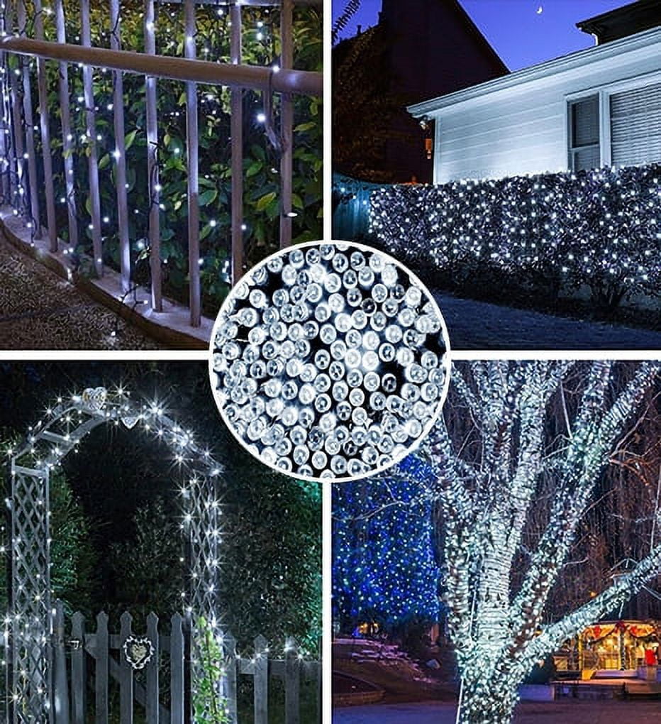 Perfect Holiday 100 LED Solar String Lights,Waterproof for Outdoor Home decor, Christmas, Parties, Garden - White