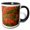 Black/White, variant on 3drose, Montana, Flathead Lake. Lake at Sunset., 11oz Two-tone Red Mug