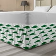 thumbnail image 1 of Crocodile Bed Skirt, Funny Green Alligator Animals in Cartoon Style Zoo Reptile Biting Characters, Elastic Bedskirt Dust Ruffle Wrap Around for Bedding Decor, 4 Sizes, Green and White, by Ambesonne, 1 of 2