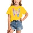 thumbnail image 2 of RMGVDSD Girls Short Sleeve Graphic T-Shirt Fashionable Casual Summer Tee Shirts for Kids Stylish Everyday T Shirt Tops 10-12 Years, 2 of 5
