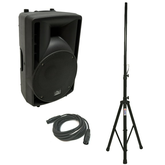 Harmony Audio HA-C10A Pro DJ 10" Powered 400W PA Speaker XLR Cable & Stand New