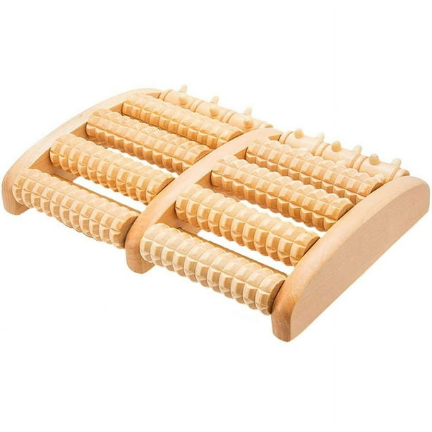 Rodillo de madera para masaje de pies perfecto para el hogar y la oficina rodillo para espolones calcaneos y fascitis plantar. Rodillo de masaje de pies de madera para prevenir y aliviar