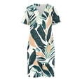 thumbnail image 3 of Mceream Dresses for Women Casual Summer V Neck Loose T Shirt Dress Wedding Guest Dresses Short Sleeve Fashion Floral Beach Boho Dresses Multicolor L, 3 of 8