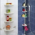 thumbnail image 5 of Jadeshay Bathtub & Shower Organizer Telescopic 4-Shelf Aluminum Corner Rack, White, 5 of 9