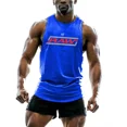 thumbnail image 3 of Chaleco para hombre, sin mangas, transpirable, ligero, para entrenamiento, deportes al aire libre, transpirable, de moda, con estampado simple, para fitness, de secado rápido, 3 of 5
