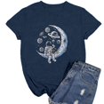 thumbnail image 4 of Trendfront Womens Astronaut Moon Graphic T Shirts Crewneck Short Sleeve Planet Space Print Casual Loose Fit Vintage Summer Tee Tops, 4 of 4