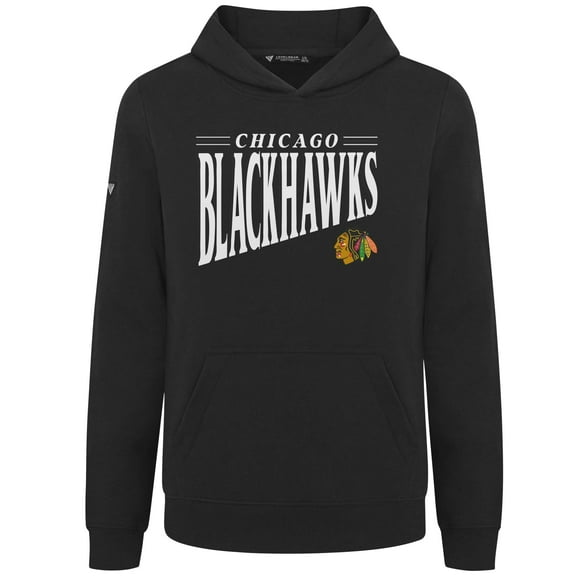 Youth Levelwear  Black Chicago Blackhawks Jr Podium Tally Pullover Hoodie