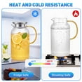 thumbnail image 4 of GPED 64 oz Glass Pitcher, Water Pitcher with Lid and Spout, 1.8L Glass Carafe for Fridge, Thickened Borosilicate Iced Juice Jugs for Cold and Hot Beverage, Easy Clean Heat Resistant Glass Jug, 4 of 7