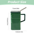 thumbnail image 3 of MOQIN Ceramic Mug Porcelain Latte Tea Cup Coffee Mug with Lid and Straw, Porcelain Tall Tea Cup with Handle for Home & Office, Vintage Refrigerator Shaped,550ml Capacity,Yellow,Green, 3 of 6