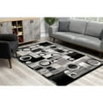 thumbnail image 2 of 3â€™ x 5â€™ Gray Blocks and Rings Area Rug, 2 of 9