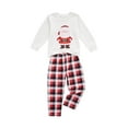 thumbnail image 4 of Qiylii Christmas Family Matching Pajamas Set, Cartoon Santa Tops+Plaid Pants, 4 of 9