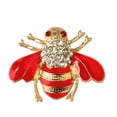 thumbnail image 1 of Abeja broche esmalte lindo exquisito diamantonal encantador romántico vendimia pechuga de la vendimia día de San Valentín broches para mujer joyería regalo rojo Inevent AP004693-03, 1 of 7