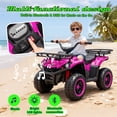 thumbnail image 6 of 24V Ride on Car, Kids ATV Quad with Bluetooth Music w/Storage Racs, Anti-Slip Tires, 160W Motors, Crash Bars, Power Display, LED Lights & Bluetooth, 24 Volt Ride on Toys for Toddlers Ages 3+, Pink, 6 of 9