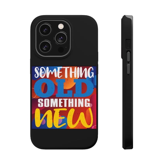 DistinctInk Tough Case for Apple iPhone 15 PRO (6.1" Screen), Compatible with MagSafe Charging - Something Old Something New