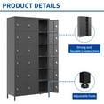 thumbnail image 3 of Metal Lockers With Lock for Employees,Storage Locker Cabinet for Home Gym Office School Garage,Gray, 3 of 16