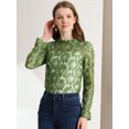 thumbnail image 2 of INSPIRE CHIC Blouse en Dentelle Chroect pour Femmes à Blocs de Couleur Florale Vert-1 L, 2 of 6