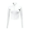 thumbnail image 4 of Mikilon Women's Zipper Slim Yoga Tops Solid Color Long Sleeve Sports Tops, 4 of 4