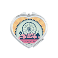 thumbnail image 1 of Amusement Park Black Ferris Wheel Pattern Heart Mirror Travel Magnification Portable Handheld Pocket Makeup, 1 of 3