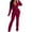 Wine, variant on UAMVSH Women Work 2 Piece Outfits Casual Long Sleeve Open Front Cardigan Blazers and Pantsuits with Belt Ladies Business Suits Sets(X-LargeYellow)