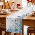 thumbnail image 5 of Teal Blue Coastal Table Runner 70 Inches, Starfish Beach Nautical Coral Vintage Bed Runner Dresser Scarves Tabletop for Indoor Outdoor Parties/Ceremony/Banquet, 13" x 70", 5 of 9