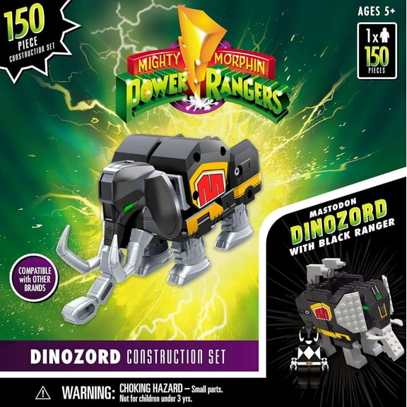 Forever Clever Power Rangers Mighty Morphin Sabertooth Dinozord Construction Set