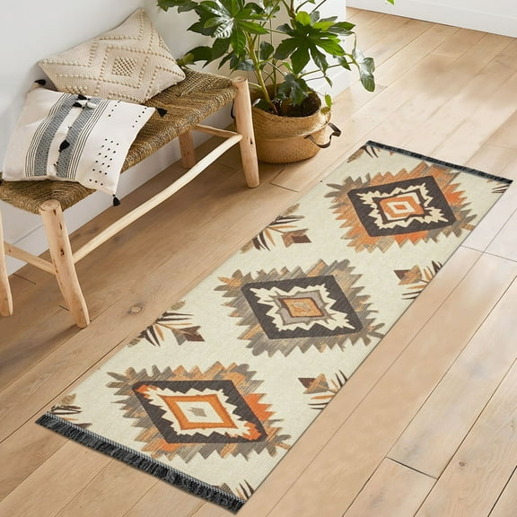 Yayeee Runner Rug for Bedroom 2'x6' Machine Washable Hallway Non Slip Mat, Geometric Designs