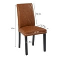 thumbnail image 6 of VECELO Set of 2 Dining Chairs, Upholstered PU Leather Dining Room Chair with High Back, Modern Parsons Chair for Kitchen, Brown, 6 of 12