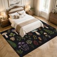 thumbnail image 4 of Area Rugs 5'x7', Mushroom Leaves Carpet Runner Indoor Outdoor Rugs Home Decor Aesthetic, Black Country Botanical Berry Flowers Non Slip Mats Washable Accent Rug for Living Room Bedroom, 4 of 8