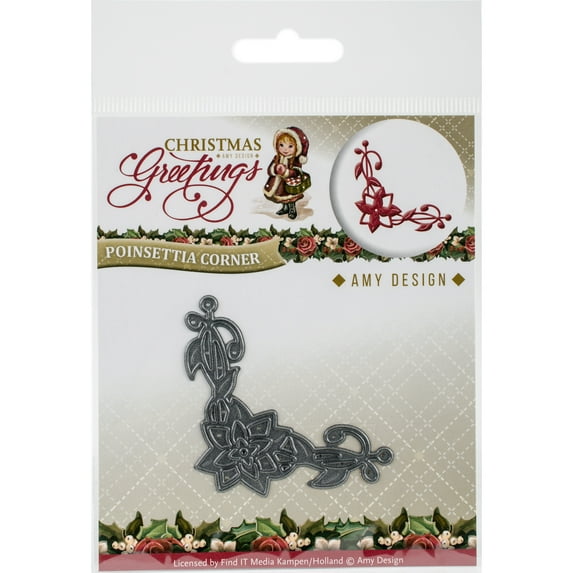 Find It Trading Amy Design Christmas Greetings Die-Poinsettia Corner