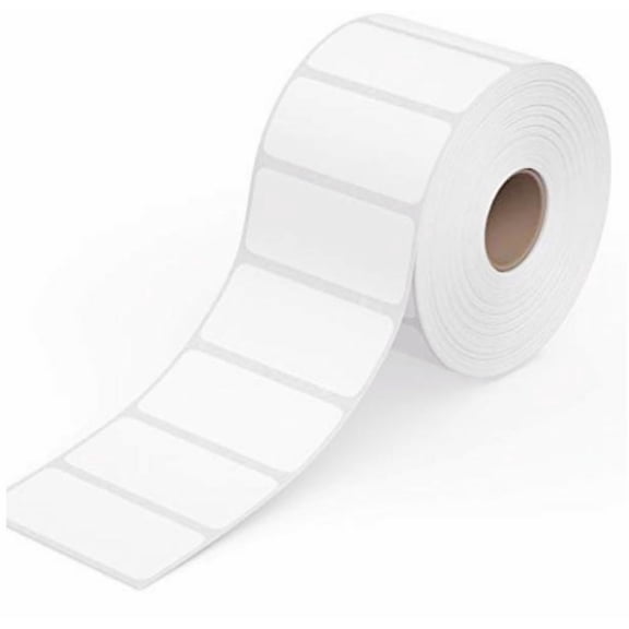 White Adhesive Labels - 1 Roll 1300Pcs 50 X 25 mm Thermal Sticky Stickers for Wide Use