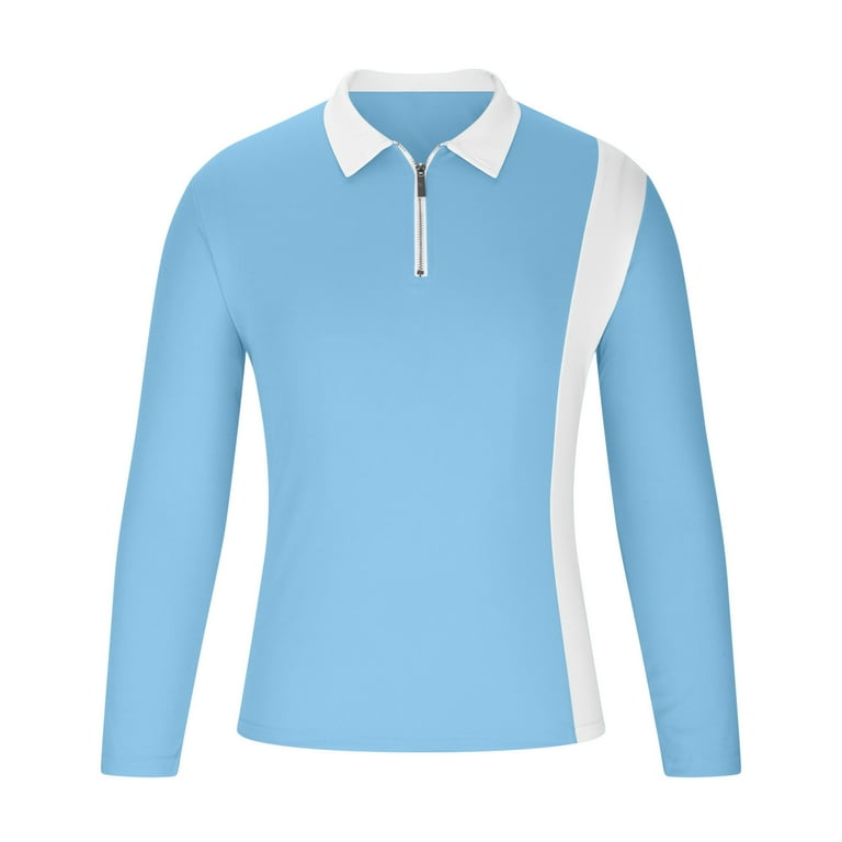 UVEASISHA Men's Golf Shirts Quarter Zip Raglan Long Sleeve Polos