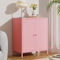 thumbnail image 5 of Small 2 Transparent Door Metal Storage Side Buffet Cabinet for Bed Room,Living Room,Entryway,Hallway,Home,Hotel,Office,Garage,Kitchen,1 Removable Shelf, 5 of 9