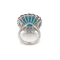thumbnail image 5 of Turquoise Sapphire and Diamond Halo Cocktail Ring Platinum 11.60Cttw Size 9.5, 5 of 6