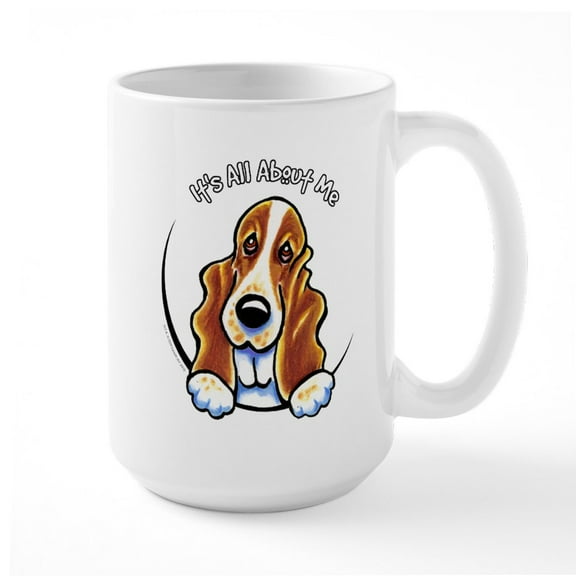 CafePress - Basset Hound IAAM Large Mug - 15 oz Ceramic Large White Novelty Mug