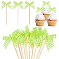 thumbnail image 1 of Uxcell 30-Pack Adornos de Cupcake en Forma de Lazo, Decoración de Pastel de Cumpleaños [Verde Fruta], 1 of 7