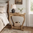 thumbnail image 5 of Fnova 2-Tier End Table with Storage, Farmhouse Wooden Side Table for Living Room, Small Spaces, Light Brown, 5 of 11